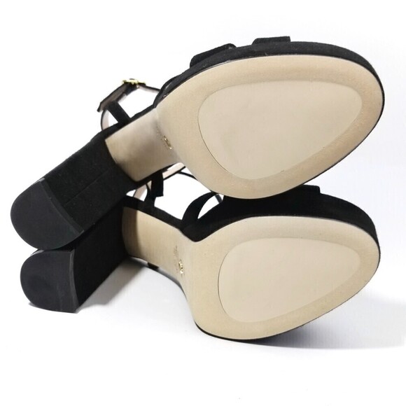 NWT Stuart Weitzman Misty 90s Platform Black Suede Strappy Chunky Block Heel 9.5 - Picture 7 of 13